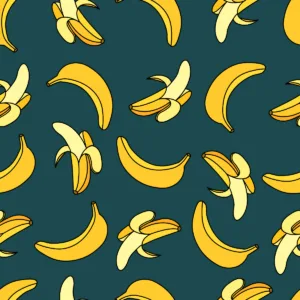 Bunte Illustration von Bananen in verschiedenen Reifestadien, symbolisch für den Fluss von Waren in globalen Lieferketten-Trends 2024.